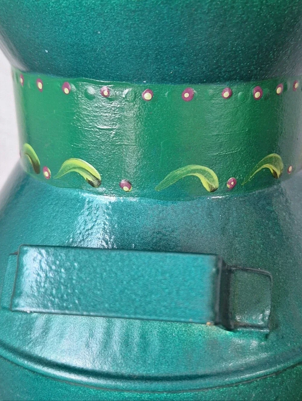 Vintage Hand Painted Metal Milk Canister Bavarian Folk Art By Lorene